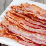 cooked smoked streaky bacon