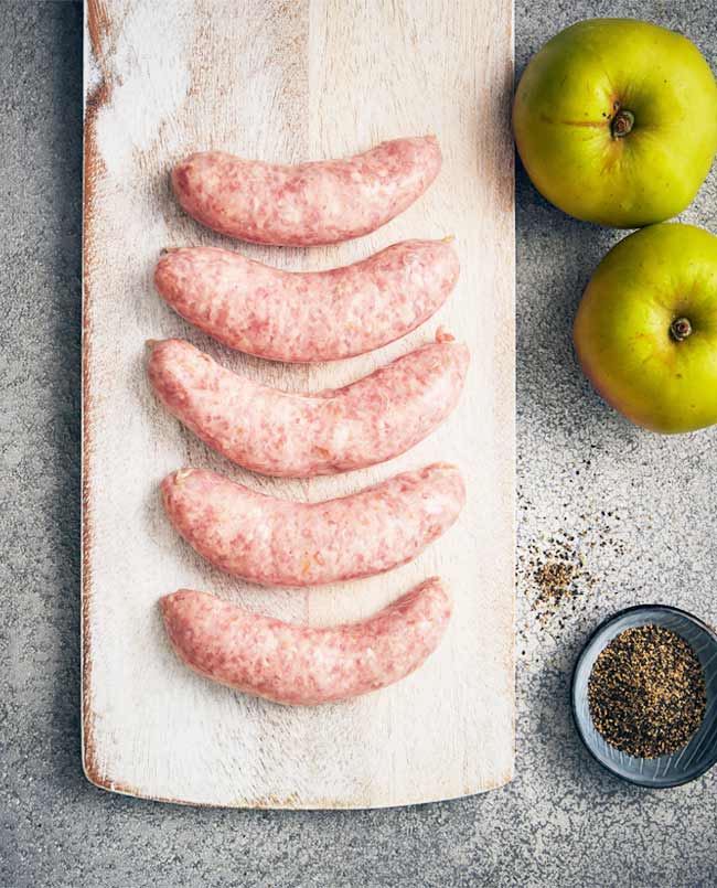 pork and apple sausages