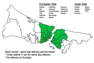 istanbul moto courier same day delivery area