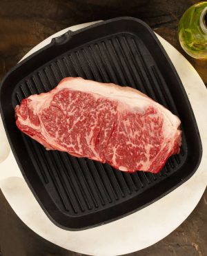 black angus striploin steak
